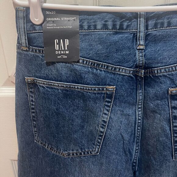 NWT Gap Mens original‎ straight leg relaxed through hip & thigh size 32x30 - Picture 12 of 13